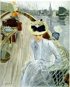 Painting of a woman engaged in daydreaming