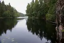 Lakes and other water bodies are common in the taiga. The Helvetinjärvi National Park, Finland, is situated in the closed canopy taiga (mid-boreal to south-boreal) with mean annual temperature of 4&nbsp;°C (39&nbsp;°F).