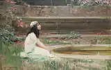 A Young Girl by a Pool
