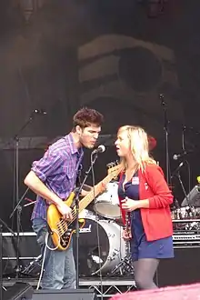 David Vertesi with Ashleigh Ball at AMS Block Party in Vancouver