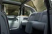 Passenger compartment of Queen Elizabeth's car with occasional seats folded down