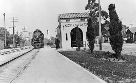 Original Highland Park train station,  likely 1920s (LAPL Photo Collection)