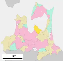 Location of Hiranai in Aomori Prefecture