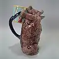 Holdcroft Jug, 9.6 ins., circa 1870, naturalistic coloured glazes majolica.