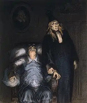 The Hypochondriac (date unknown), charcoal, pen and ink, and watercolor, 29.3 x 24.9&nbsp;cm., Hermitage Museum, Saint Petersburg