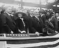 Future President Hoover (l) and current President Harding and wives, 1922