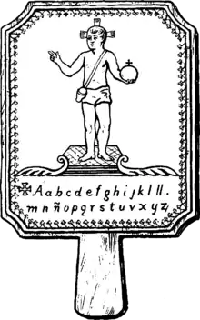 Image 29An early Mexican hornbook pictured in Tuer's History of the Horn-Book, 1896. (from Children's literature)