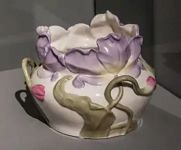 Vase with vines and snails by Pál Horti, Hungary (1900)