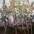 House on Morro Bay by David Fairrington, oil, 2011.