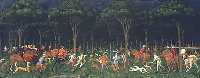 Paolo Uccello, Caccia notturna (The Hunt in the Forest), c. 1475