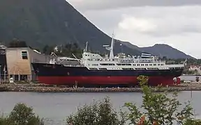 View of the Coastal Express Museum with the museum ship MS&nbsp;Finnmarken
