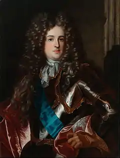 Portrait of Aleksander Benedykt by the circle of Hyacinthe Rigaud, about 1696.