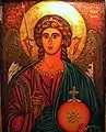 Icon done by George Huszar tempera & 23 kt. gold leaf on glass