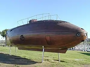 Ictíneo II replica at the harbour of Barcelona