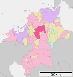 Location of Iizuka in Fukuoka Prefecture