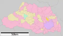 Location of Ina in Saitama Prefecture