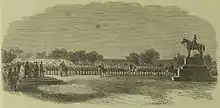 Inauguration of the statue of Sir Mark Cubbon, Bengaluru India. Illustrated London News, 5 May 1866