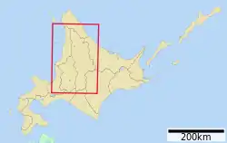 Location of Kamikawa Subprefecture in Hokkaido