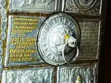 Inscription on door to Bhimakali Temple - These gates were made in the reign of Raja Padam Singh 1827.