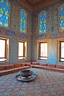 The Harem Room, Topkapi Palace, carpet with a small-pattern "Holbein" design