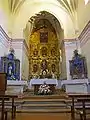 Interior of the church with the central altarpiece