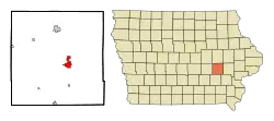 Location of Williamsburg, Iowa