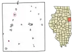 Location of Buckley in Iroquois County, Illinois