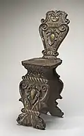 Italian 16th Century, Walnut Stool (Sgabello), Carved and Gilded, c. 1540-1560, National Gallery of Art