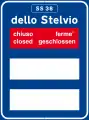 Information about road condition of passes: road closed