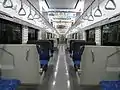 The interior of car KuMoHa E721-1005 of set P4-5 in January 2017