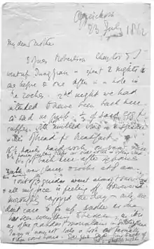 Letter written by J.S. Phillpotts after ascending the Jungfrau, July 1863. (Wrongly marked 1862.)