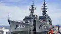 JS Shimayuki and JS&nbsp;Setoyuki at Hashin Base on 20 July 2013.