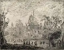 Country Fair Near a Windmill (1889) etching, 13.8 x 17.8&nbsp;cm., Museum of Fine Arts, Ghent