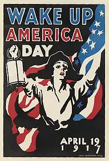 Wake Up America Day on April 19, 1917 with Jean Earle Mohle dressed as Paul Revere