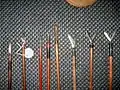 Antique Japanese (samurai) arrowheads yajiri or yanone.