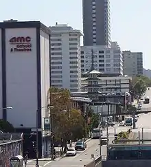 Photograph showing the exterior of a large multiplex cinema