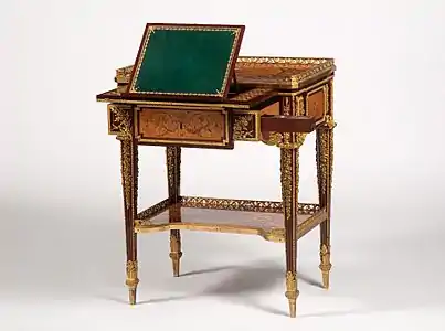 Writing table made for Marie Antoinette by Jean-Henri Riesener, (1780–85)