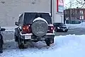 Jeep Wrangler with humorous wheel cover