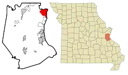 Location of Arnold, Missouri