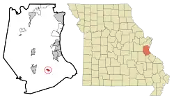 Location of Olympian Village, Missouri
