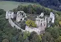 Aerial view of the castle from the southeastern side, facing to the west and northwest (2006)