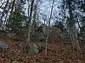 "Jethro's Table" (Tantamount Lookout) with supposed collapsed remains of his cave