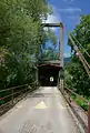 Covered bridge over the Sava River in Jevnica
