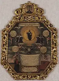 Defense of Doctoral Thesis at Xaverian University by José Antonio Zelis (1759) by Joaquín Gutiérrez. Colonial Art Museum of Bogotá.