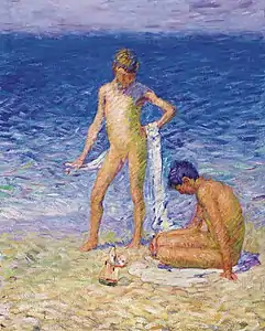 Boys on the Beach, Belle Ile, c. 1900