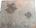 Plaque showing early locations of Stevens' house