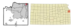 Location within Johnson County and Kansas