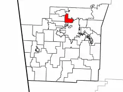 Location of Johnson Township in Washington County
