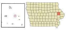 Location of Center Junction, Iowa