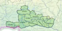 Map of Jurbarkas district municipality